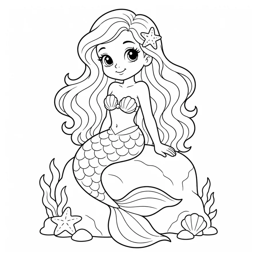 Mermaid coloring pages